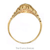 Marquise Shaped Illusion Diamond Cluster Ring with Nugget Textured Sides in 10k Yellow Gold - Thumbnail 2