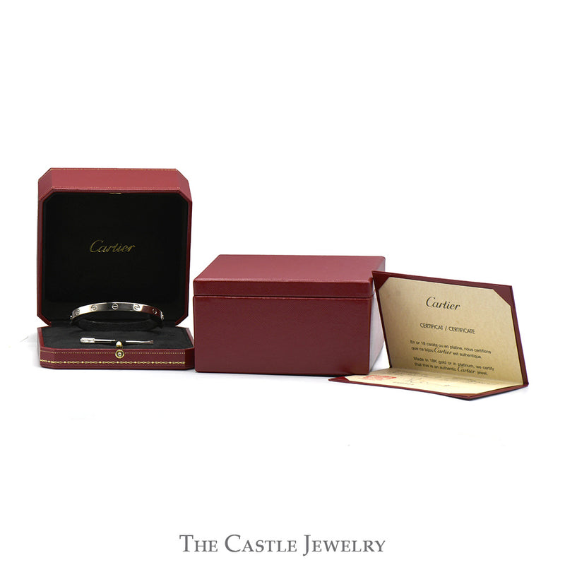 Cartier Love Bracelet in 18k White Gold - Size 20 with Box and Papers