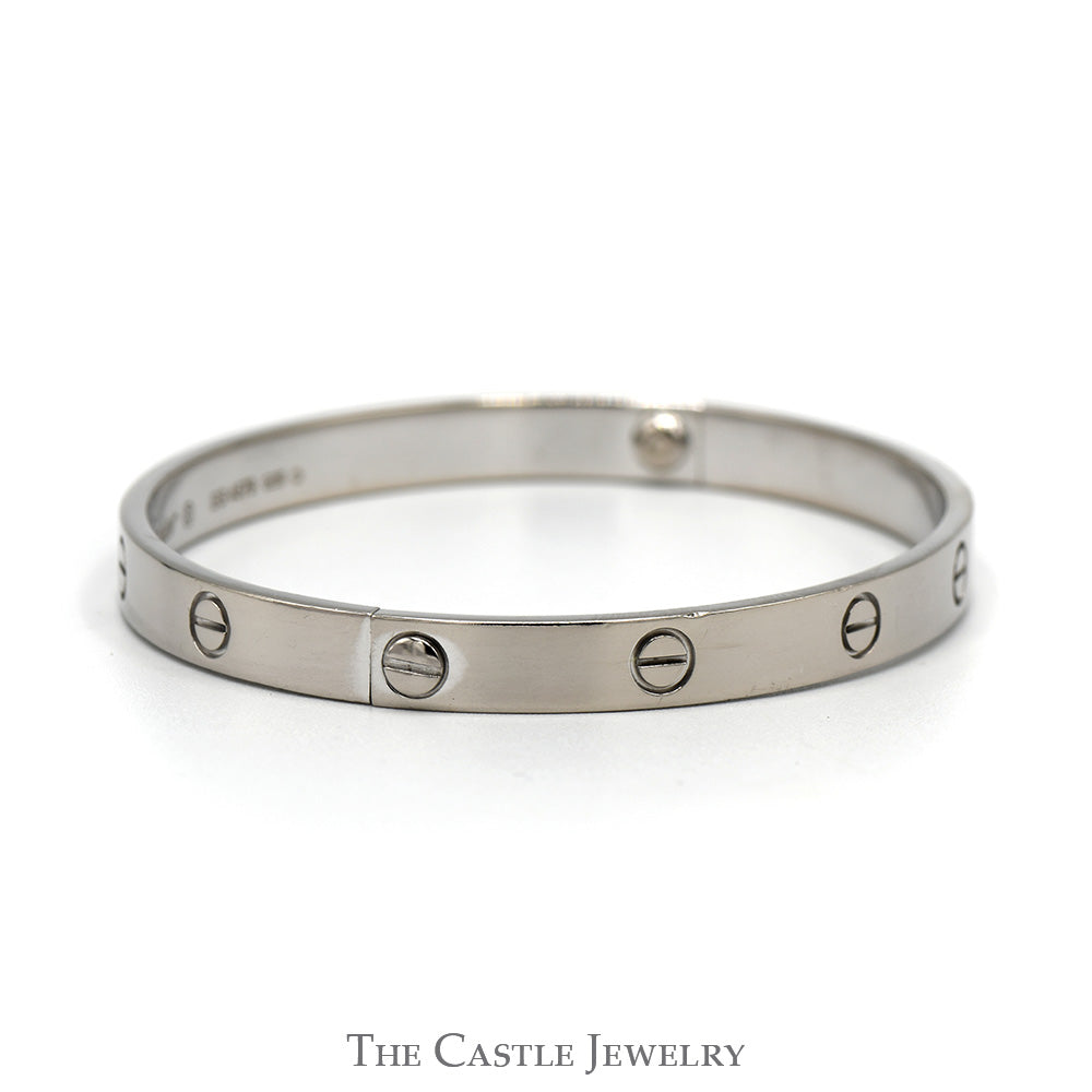Cartier Love Bracelet in 18k White Gold - Size 20 with Box and Papers