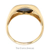 Squared Black Onyx Ring with Polished Tapered Sides in 10k Yellow Gold - Thumbnail 2