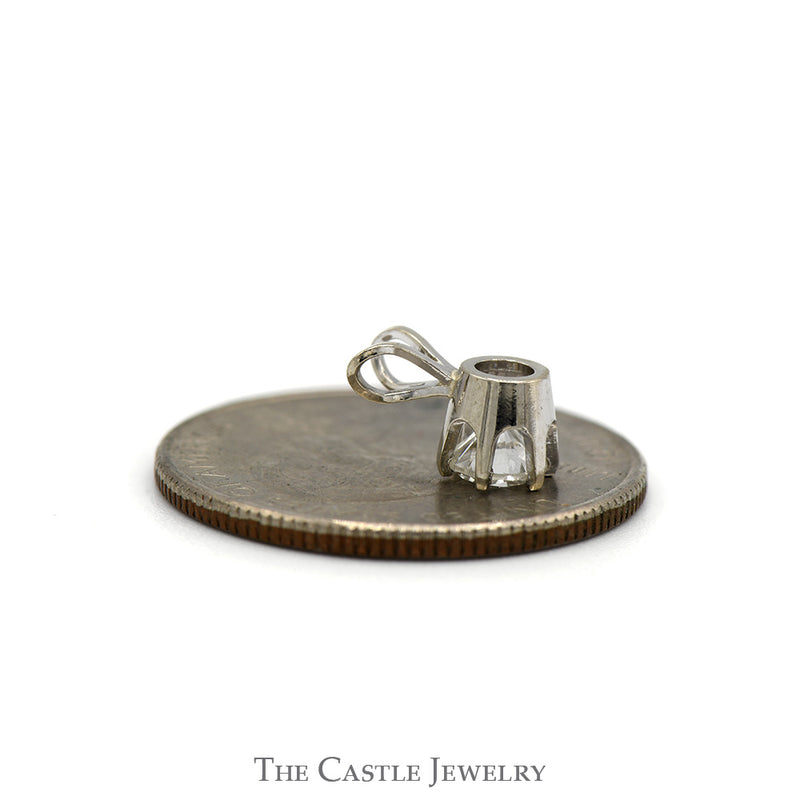 .40ct Round Diamond Solitaire Pendant in 6 Prong 14k White Gold Mounting