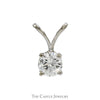 1/2ct Diamond Solitaire Pendant in 4 Prong Mount with Split Bail in 14k White Gold - Thumbnail 1