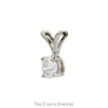 1/2ct Diamond Solitaire Pendant in 4 Prong Mount with Split Bail in 14k White Gold - Thumbnail 2