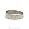 Tapered Diamond Cut Etched Cross Band in 10k White Gold - Thumbnail 3