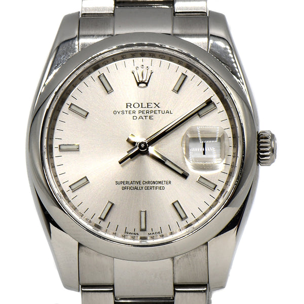 Rolex Oyster Perpetual Date 115200 with Silver Dial in Stainless Steel ...
