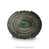 Gary Reeves Designer Belt Buckle With Oval Shaped Green Turquoise in Sterling Silver - Thumbnail 1