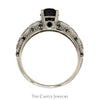 1cttw Black Diamond Engagement Ring with Diamond Accented Sides in 10k White Gold - Thumbnail 2