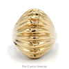 Large Ridged Dome Ring in 14k Yellow Gold - Thumbnail 1
