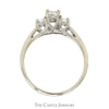 1/2cttw Three Stone Princess Cut Diamond Engagement Ring in 14k White Gold - Thumbnail 2