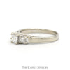 1/2cttw Three Stone Princess Cut Diamond Engagement Ring in 14k White Gold - Thumbnail 3