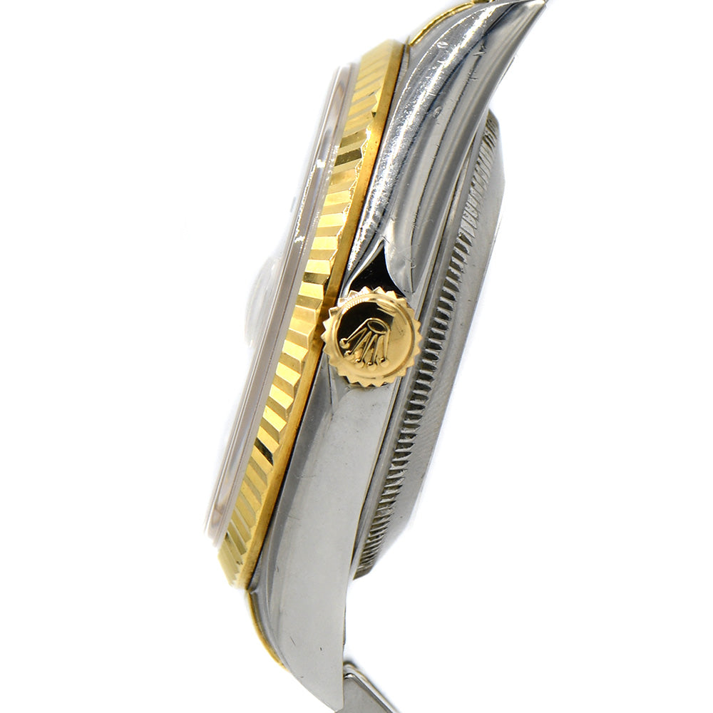 Rolex Datejust 16233 36mm with White Roman Numeral Dial & Two Tone Jubilee Bracelet in 18k & Stainless Steel