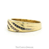 Diagonal Nick Set 1/3cttw Black & Champagne Diamond Men's Ring in 10k Yellow Gold - Thumbnail 3