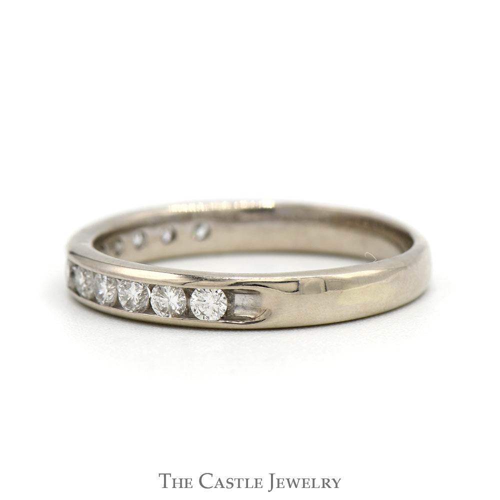 1/2cttw Channel Set Round Diamond Wedding Band in 14k White Gold