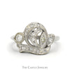 Antique Free Form 1/4cttw Diamond Cluster Ring in 14k White Gold - Thumbnail 1