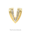 "V" Shaped Slide Pendant with Diamond Accents in 10k Yellow Gold - Thumbnail 1