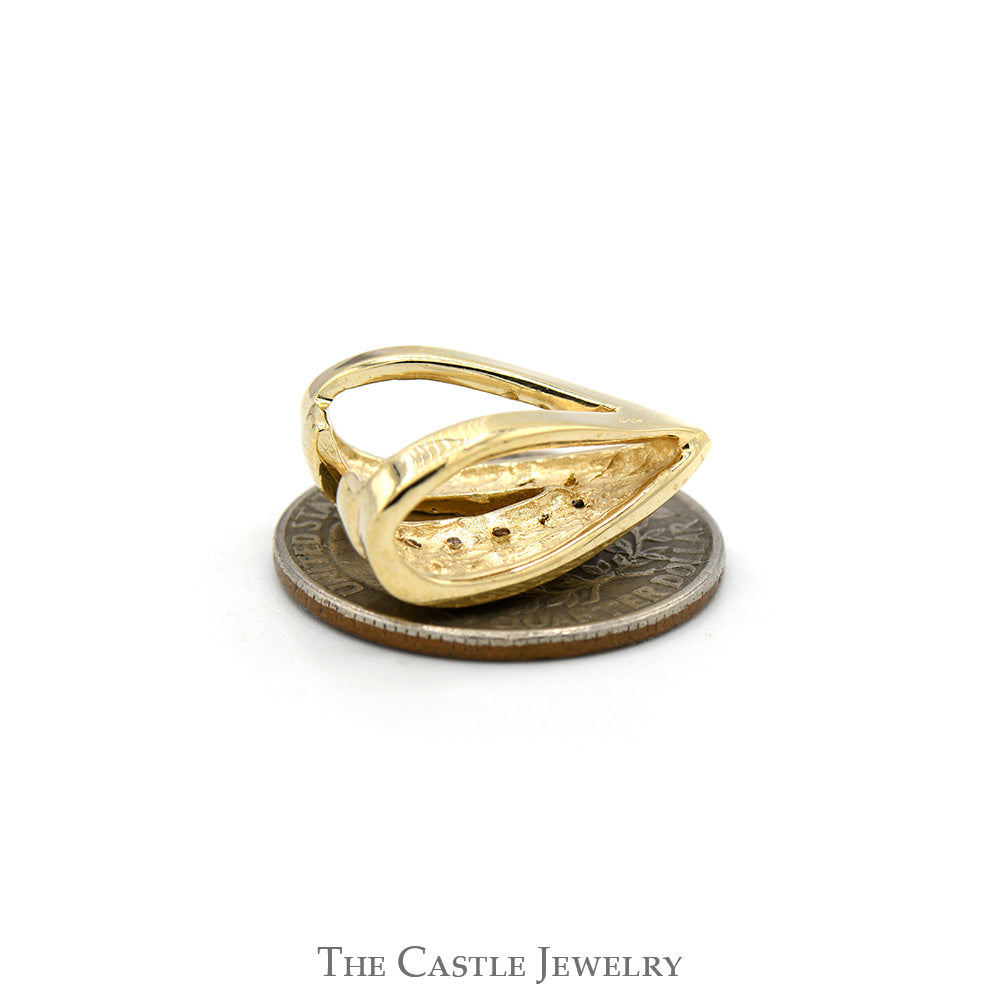 "V" Shaped Slide Pendant with Diamond Accents in 10k Yellow Gold
