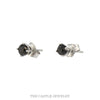 .40cttw Round Black Diamond Stud Earrings in 10k White Gold with Butterfly Push Backs - Thumbnail 2