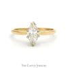 3/4ct Marquise Cut Diamond Solitaire (SI1 H) Engagement Ring in 14k Yellow Gold 6 Prong Mounting - Thumbnail 1