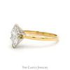 3/4ct Marquise Cut Diamond Solitaire (SI1 H) Engagement Ring in 14k Yellow Gold 6 Prong Mounting - Thumbnail 3