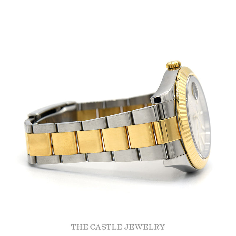 41mm Two Tone Quick Set Rolex Datejust 116333 with Cream Dial in 18k Yellow Gold & Stainless Steel