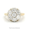 1.5cttw 7 Round Brilliant Cut Diamond Cluster Ring in 14k Yellow Gold - Thumbnail 1