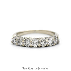 1cttw 7 Round Diamond Wedding/Anniversary Band in 14k White Gold