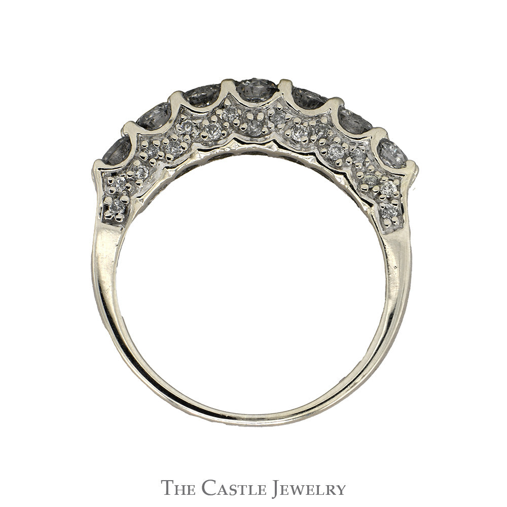 1cttw 7 Round Diamond Wedding/Anniversary Band in 14k White Gold