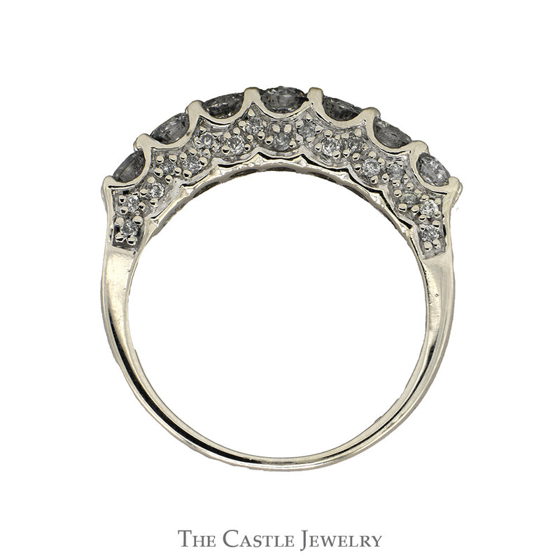 1cttw 7 Round Diamond Wedding/Anniversary Band in 14k White Gold