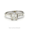 14K White Gold 1.02ct VS2 Radiant Cut Diamond Engagement Ring with Baguette Sides