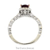 Neil Lane Designer Pear Cut Rhodalite Garnet Solitaire & Diamond Accented Engagement Ring in 14K White Gold - Thumbnail 2