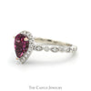 Neil Lane Designer Pear Cut Rhodalite Garnet Solitaire & Diamond Accented Engagement Ring in 14K White Gold - Thumbnail 3