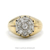 10K Yellow Gold Men’s Round Diamond Cluster Ring with Scalloped Mounting - Thumbnail 1