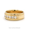 14K Yellow Gold 1cttw Channel Set Diamond Milgrain Wedding Band - Thumbnail 3