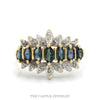 14K Yellow Gold Marquise Sapphire and Diamond Accent Ring