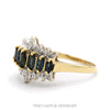 14K Yellow Gold Marquise Sapphire and Diamond Accent Ring - Thumbnail 2