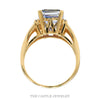 14K Yellow Gold Emerald Cut Mystic Topaz Ring with Diamond Accents - Thumbnail 2