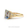 14K Yellow Gold Emerald Cut Mystic Topaz Ring with Diamond Accents - Thumbnail 3