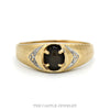 10K Yellow Gold Lindy Star Sapphire Men’s Ring with Diamond Accents - Thumbnail 1