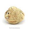 Detailed Poodle Head Ring with Sapphire Eyes in 10k Yellow Gold - Thumbnail 1