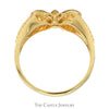 Butterfly Designed Two Tone Ring with Diamond Accents in 14k Yellow & Rose Gold Split Shank Setting - Thumbnail 2