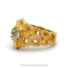 7 Round Cubic Zirconia Cluster Ring with Open Nugget Style Sides in 18k Yellow Gold - Thumbnail 3