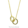 Gold Plated Interlocking Circles Necklace with Adjustable Chain in Sterling Silver - Thumbnail 2