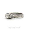 1cttw Antique Style Old Mine Cut Diamond Ring with Diamond Accented Open Sides in 18k White Gold - Thumbnail 2