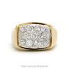 Men's 2.15cttw 11 Round Diamond Cluster Ring with Brush Textured Sides in 14k Yellow Gold - Thumbnail 1