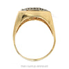 Men's 2.15cttw 11 Round Diamond Cluster Ring with Brush Textured Sides in 14k Yellow Gold - Thumbnail 3