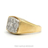 Men's 2.15cttw 11 Round Diamond Cluster Ring with Brush Textured Sides in 14k Yellow Gold - Thumbnail 2