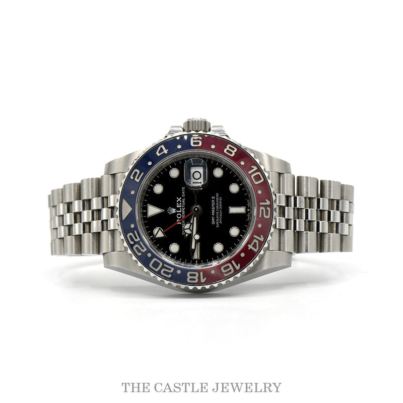 40mm Rolex GMT-Master II 126710BLRO Pepsi with Black Dial & Jubilee Band in Stainless Steel