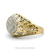 10K Yellow Gold 19 Diamond Kentucky Cluster Ring with Vintage Filigree Sides - Thumbnail 2