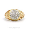 Round 19 Diamond Kentucky Cluster Ring with Open Filigree Sides in 14k Yellow Gold - Thumbnail 1