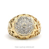 Round 19 Diamond Kentucky Cluster Ring with Open Filigree Sides in 10k Yellow Gold - Thumbnail 1